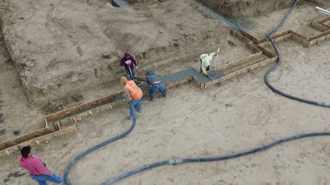 Placing concrete footers