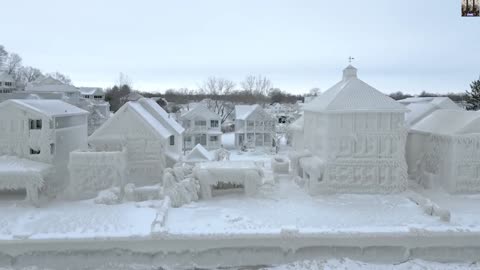 Lakefront homes in Ontario Canada encased in ice🥶