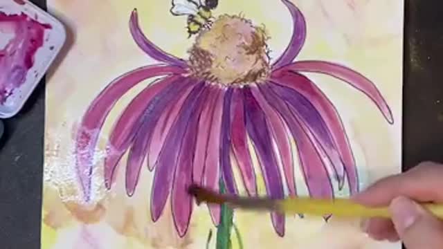 Coneflower Watercolor Tutorial