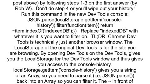 How to filter chrome39s devtool console history