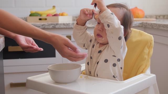 Baby Eating Cereals