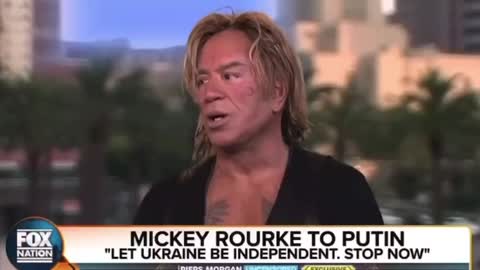 Mickey Rourke seems a little shook up....