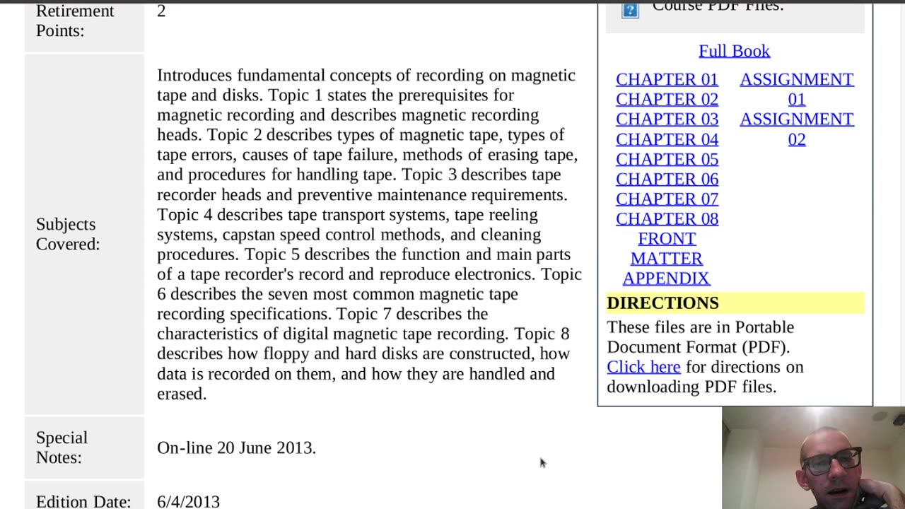 Summary of NAVEDTRA 14195A - NEETS Module 23-Magnetic Recording