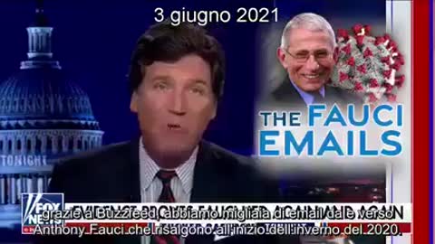 Tucker Carlson parla di fauci, i suoi loschi affari e le email, in diretta su Fox News.