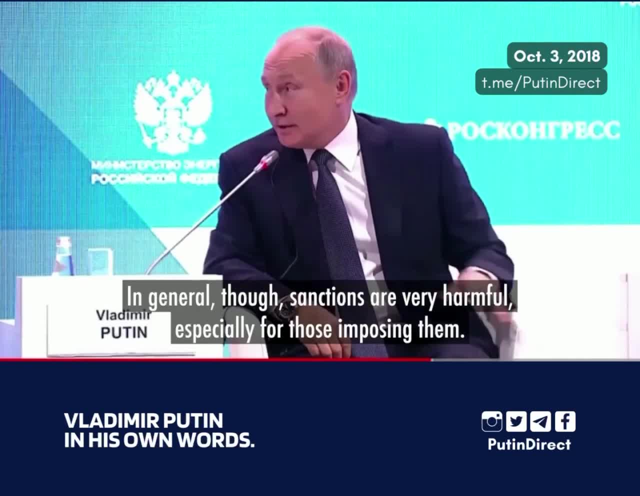 2018 President Putin on Sanctions of the West