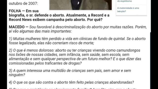 Quer saber a prova que demostrar que Edir Macedo é assessino e satanista ??