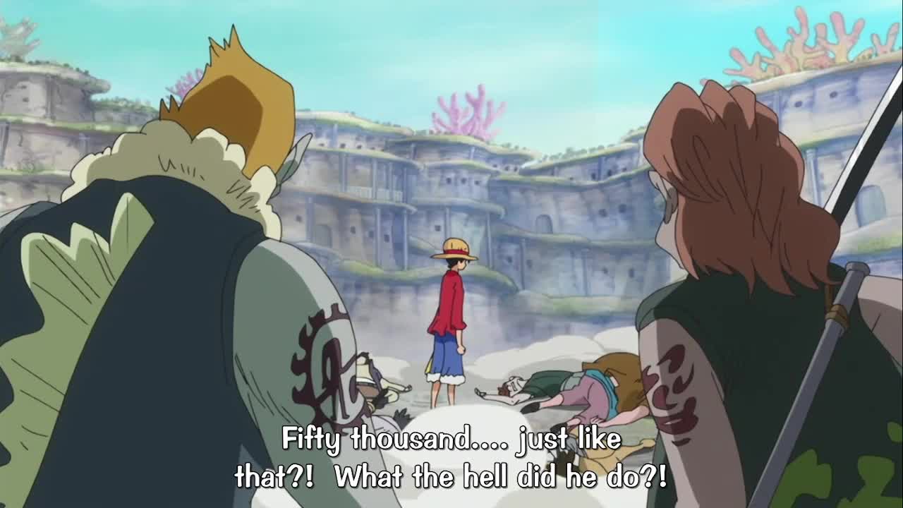 One Piece – Luffy defeats 50,000 fisherman wit conquers Haki