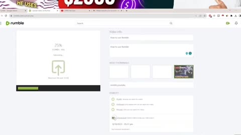How to upload video on rumble