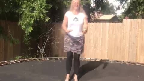 Trampoline Rips During Mom's Trick Video