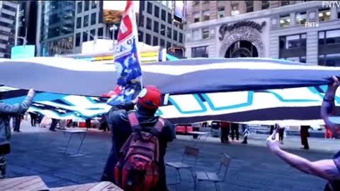 Massive Trump - Law & Order Flag Paraded Through NYC!