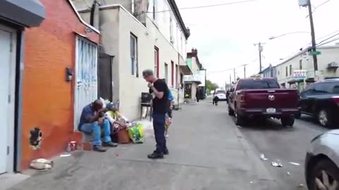 Sad Philadelphia street scene