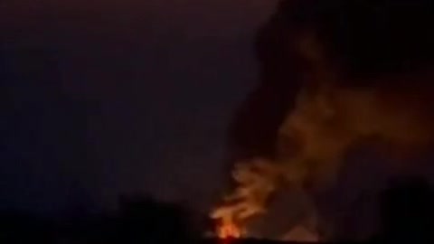 Russian ammunition depot near Ukrainian border on fire!