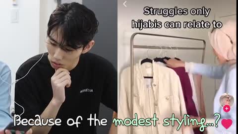 korean guys react to hijab tiktok