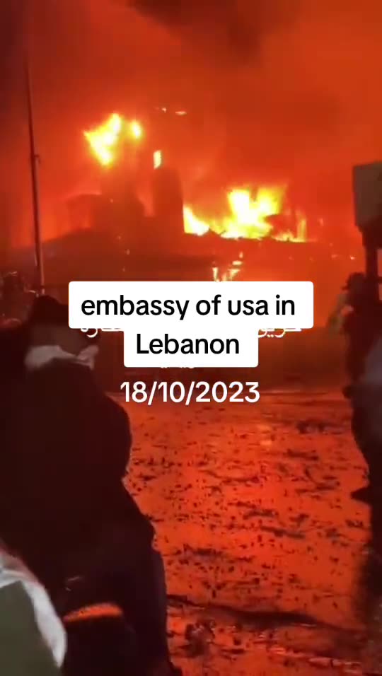 USA EMBASSY ON FIRE IN LEBANON
