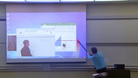 Math Professor Fixes Projector Screen (April Fools Prank)