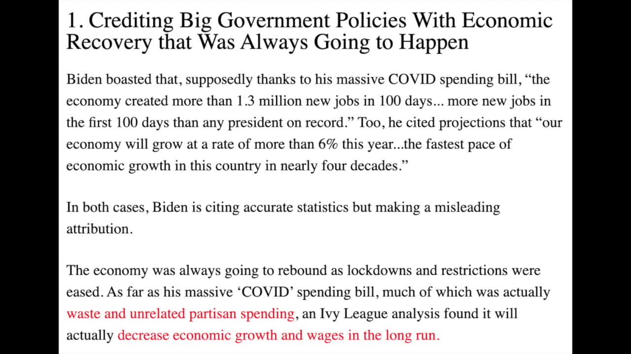 4 Examples of Bad Economics In Biden’s Address To Congress