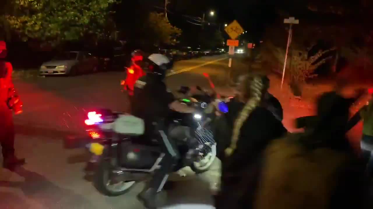 Portland Antifa tries to stop police