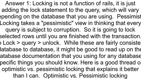 When is a pessimistic lock released in ActiveRecord