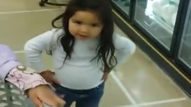 3 year old scolds dad in store