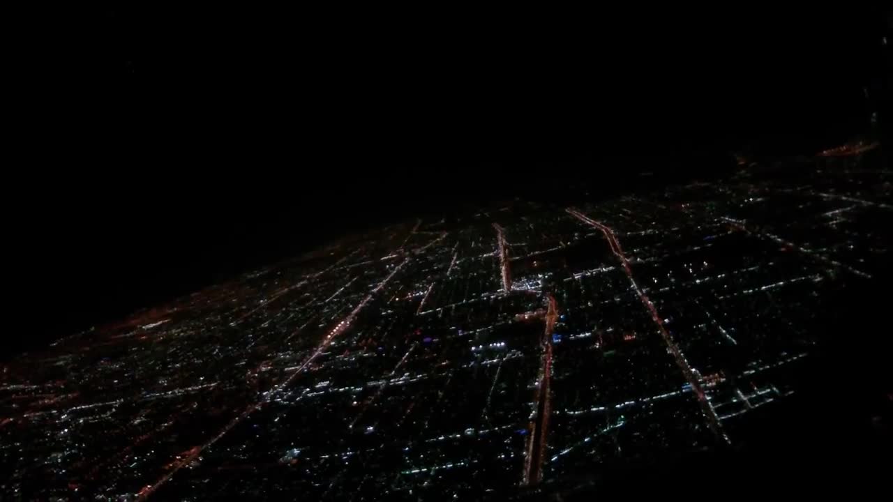 Night View From Plane In Night Day