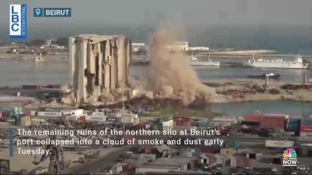 Watch: Silo At Beirut Port Collapses To The Ground