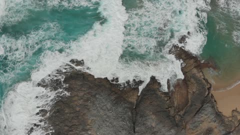 Large Waves rushing and splashing to the shore