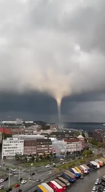 Several people have been injured after a rare tornado hits Kiel in Germany.