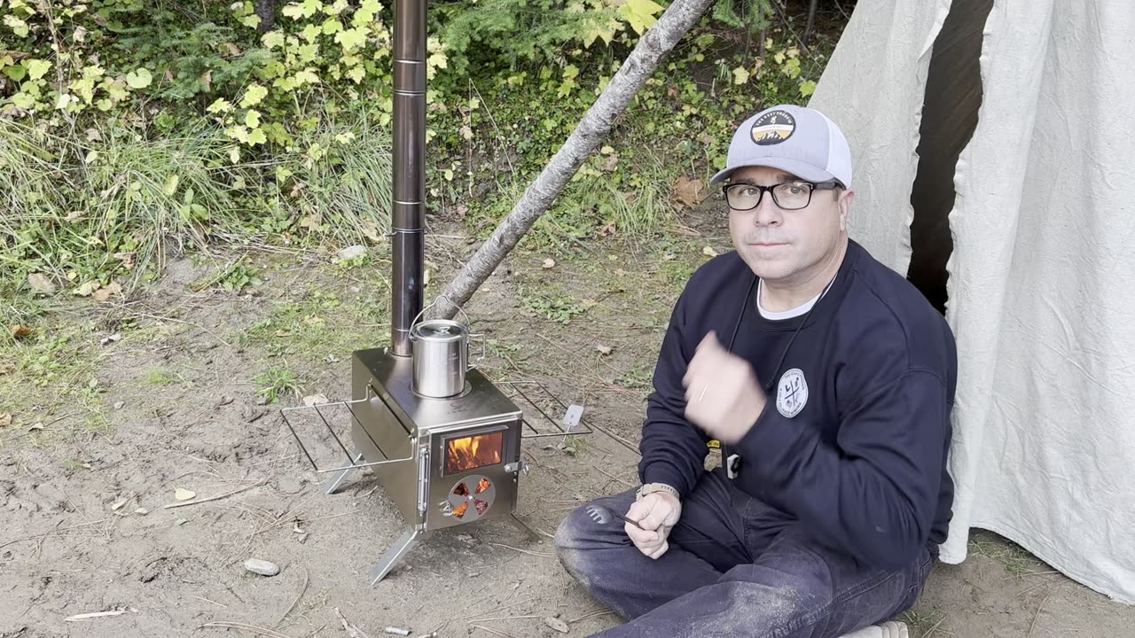 Trying out new tent stove