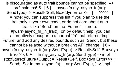 How do I make a async function in trait return a future that is Send