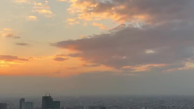 Beautiful sunset scenery in Roppongi, Toko, Japan