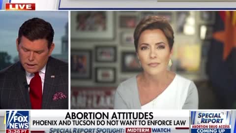 KARI LAKE INTERVIEWS TALKS ABORTION LAW.