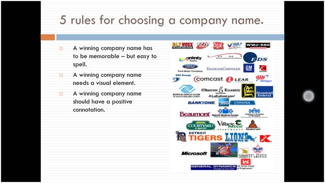 choose company name and logo marketing mix