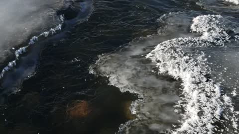 Sound of water on the frozen river