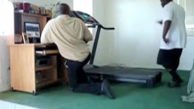 guy falling off treadmill