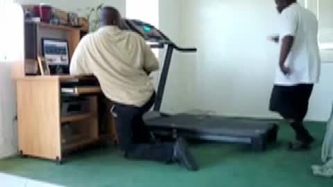 guy falling off treadmill