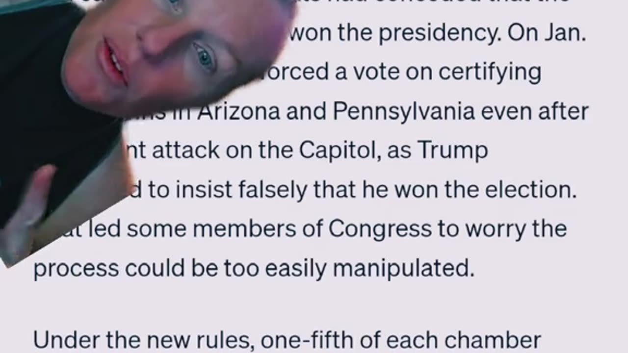 New Legislation-VP Does NOT Determine Who Won the Election
