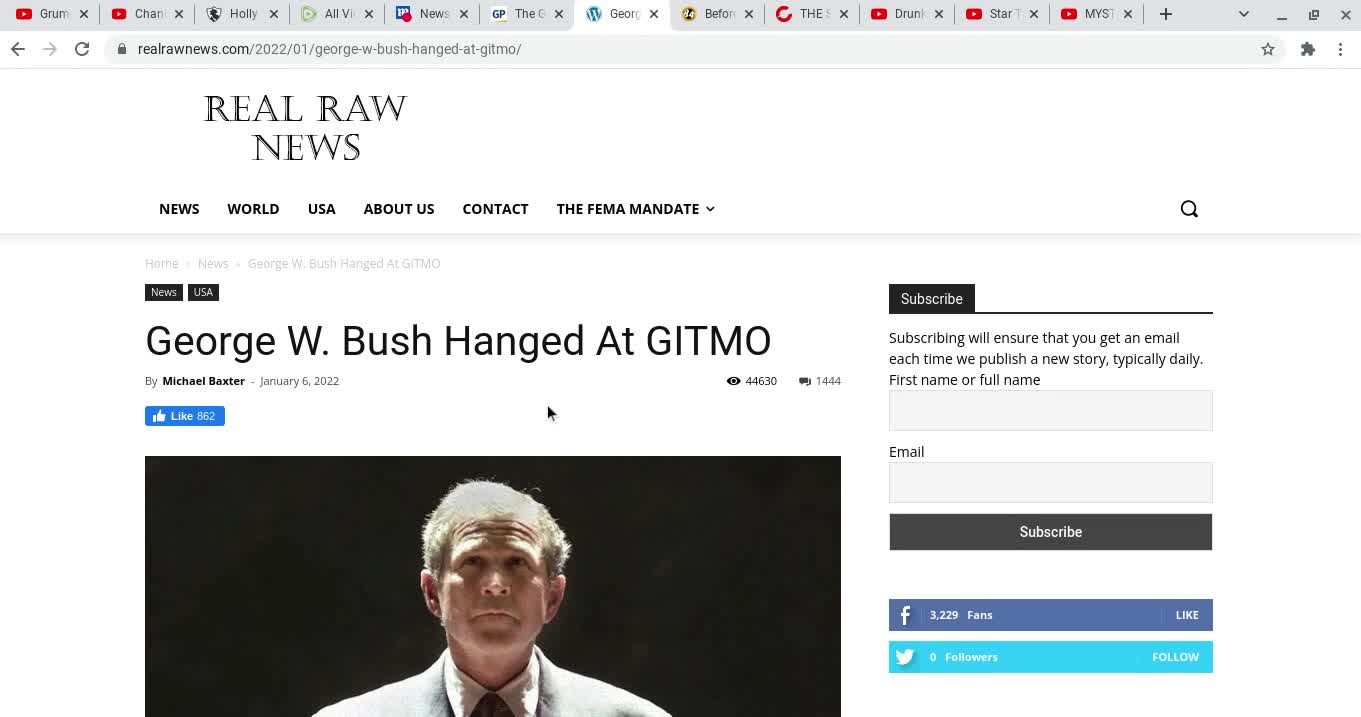 😵George [W] Bush Hanged At GITMO🤫