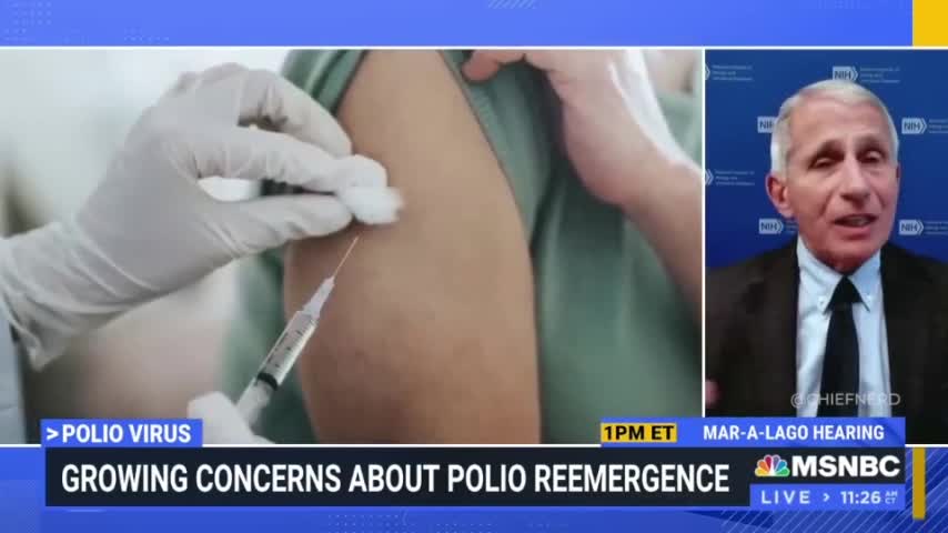Fauci: The New Polio Case in NY is a "Vaccine Related Polio"