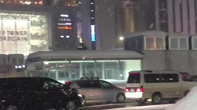 Snowing Sapporo Station