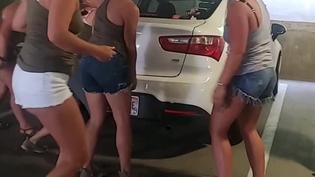 Girl Power Pushes Poorly Parked Car