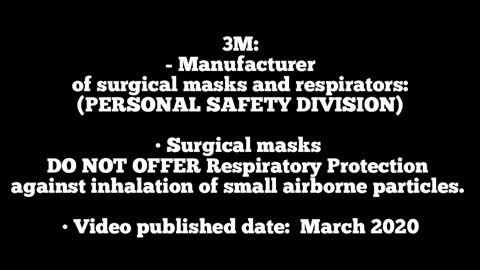 3M states that surgical masks don't provide Respiratory Protection.