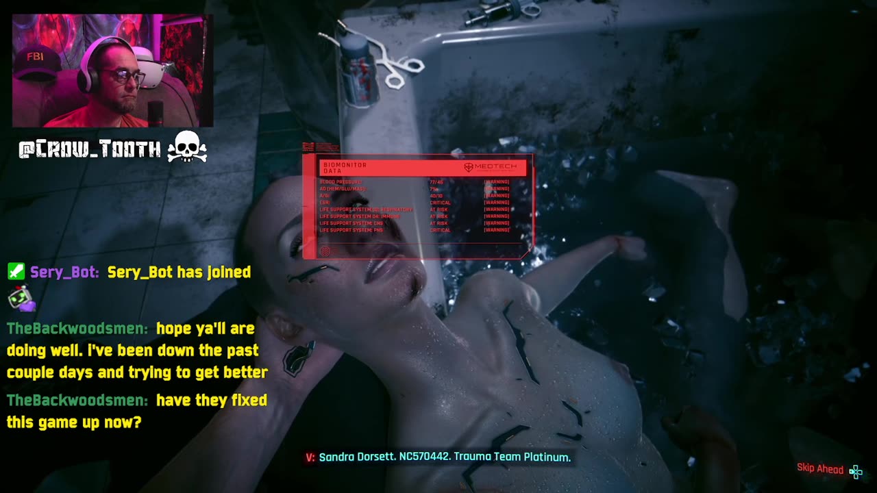 I save a naked lady in a tub. Cyberpunk: 2077