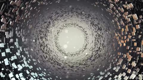 Rotating tunnel with space junk