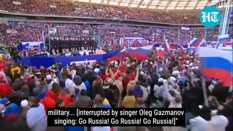 Putin holds rally in Moscow, praises Russian troops as Ukraine fights back invasion
