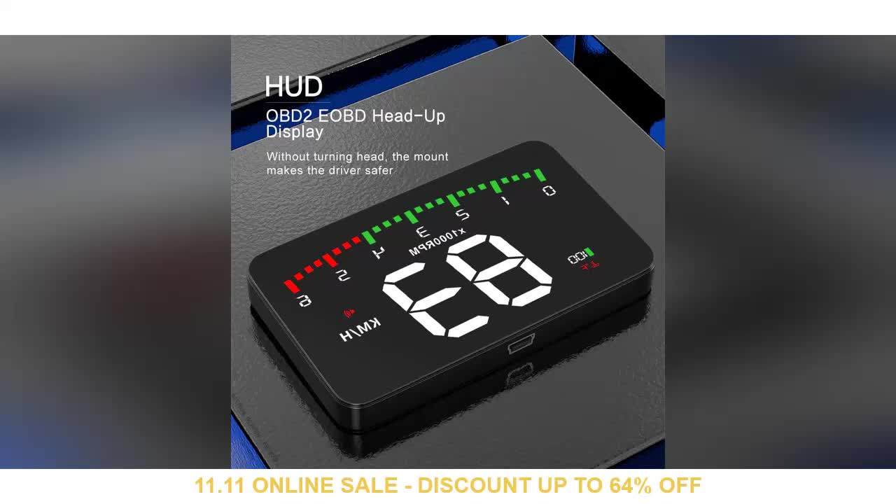 Auto Hud Display 3.5" Car Projector in The Car Alarm EOBD OBD2 Head Up Display Speedometer