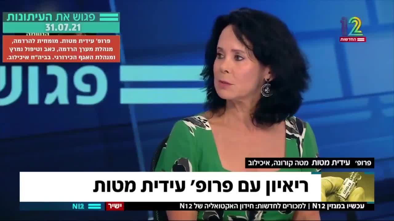 פרופסור עידית מטות | המצב באיכילוב רגוע 31.7.21 חולים קשים מגיעים עם מחלות קשות אחרות מסווגים קורונה