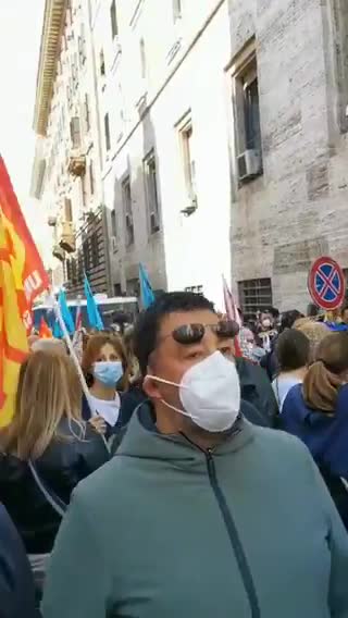 Demostration against Covid restrictions in Rome