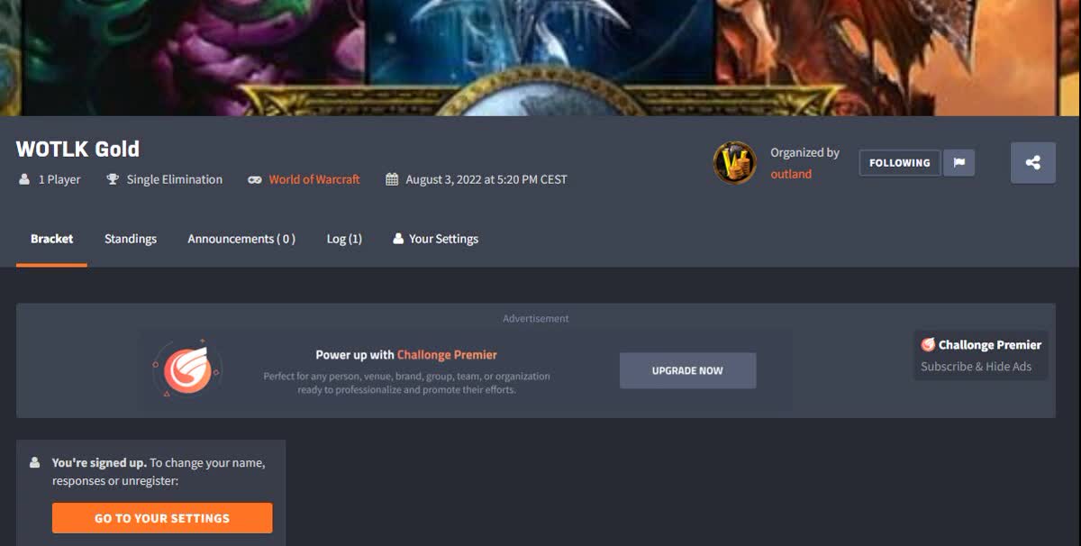 WOTLK Classic on Challonge