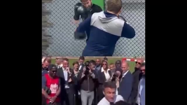 Macron imitates Kadyrov to practice boxing