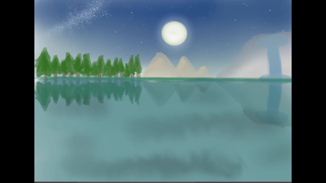lake digital painting